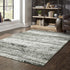 2' X 8' Gold And Slate Abstract Runner Rug